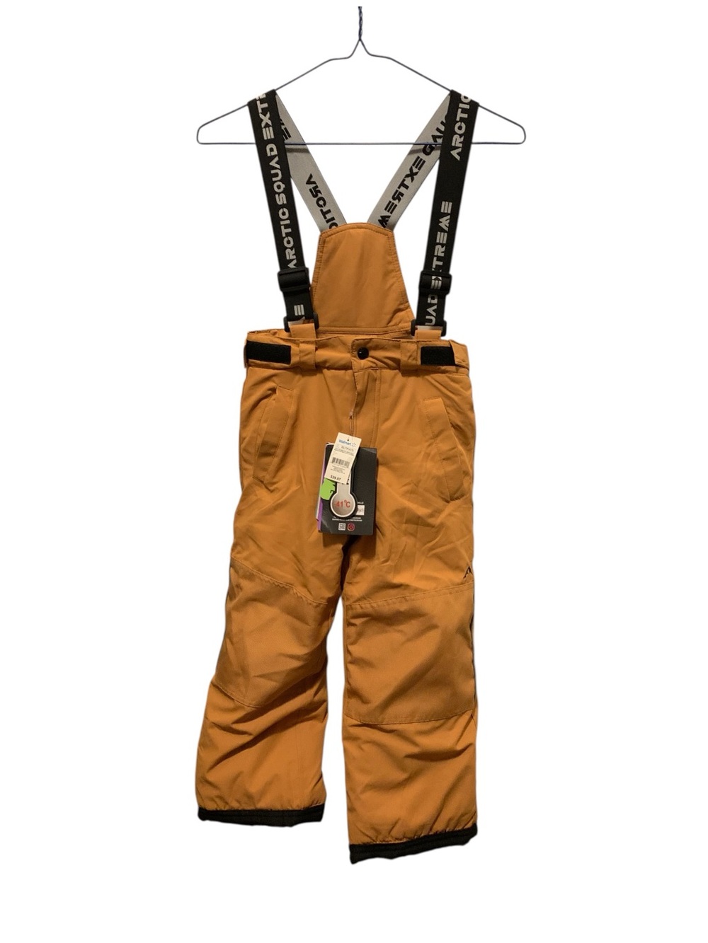 NWT Kids age 4/5 Insulated Snow Overalls with Adjustable Braces - Mustard